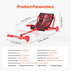 132/198lbs Kids Ride on Scooter