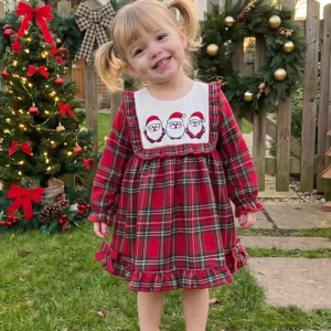 Print-Loose-Ruffle Girl Christmas